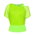 thumbnail image 3 of WXLWZYWL Womens Fall Tops 2024 Casual Off Shoulder T-Shirt Tops, 80s 90s Outfit Short Sleeve Oversized 80's Costume Neon Clothes, 3 of 3
