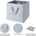 thumbnail image 4 of Foldable Storage Cube Bins Grey Bamboo Fabric Collapsible Resistant Basket Box Organizer with Cotton Rope Handle for Home Office a, 4 of 7