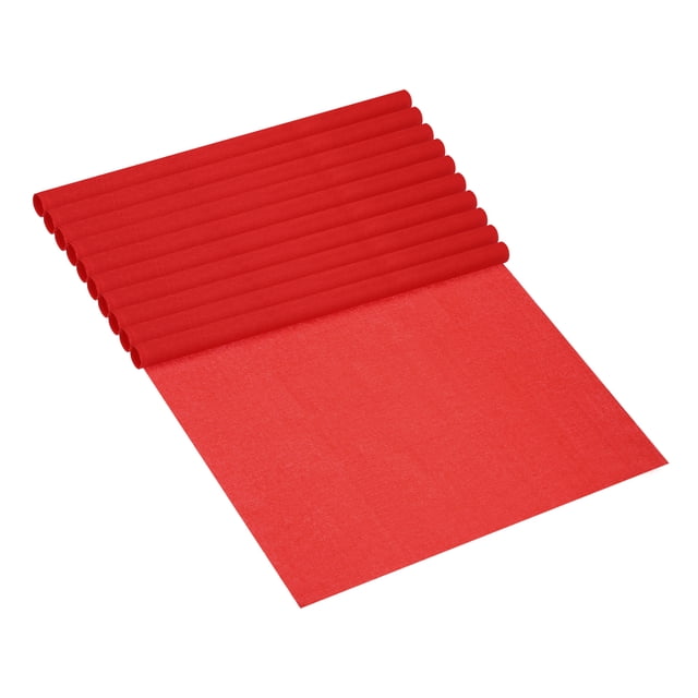 Uxcell 3.3ft Crepe Paper Roll, 10 Roll 20" Width Soft Paper Streamer Sheet for Craft, Red