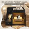 thumbnail image 5 of MINESTIA  Cat Litter Box Enclosure with Light, Hidden Litter Box Furniture with 2 Storage Drawers, Indoor Cat House Side Table for Living Room, 5 of 12