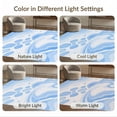 thumbnail image 7 of ODIKA 9'x12' Sky Blue Oasis Swirl Contemporary Bath Washable Area Rug Flowing Abstract Waves With Droplet Motifs Modern Geometric for Dining Room, Basement, Large Office, Non-Slip Chair-Friendly, 7 of 7