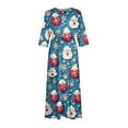 thumbnail image 5 of Christmas Dresses for Women Ladies Fashion Christmas Print Lapel Button-Down Seven-Quarter Cuff Strap-Up Dress for Christmas Party,Red,2XL, 5 of 5