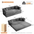 thumbnail image 2 of 5-in-1 Folding Convertible Sofa Bed,78.8 Oversized Corduroy Upholstered Boneless Couch  with Pillow, Armrest & Backrest, Floor Sofa Modular Futon Couch for Living Room Bedroom, 2 of 9