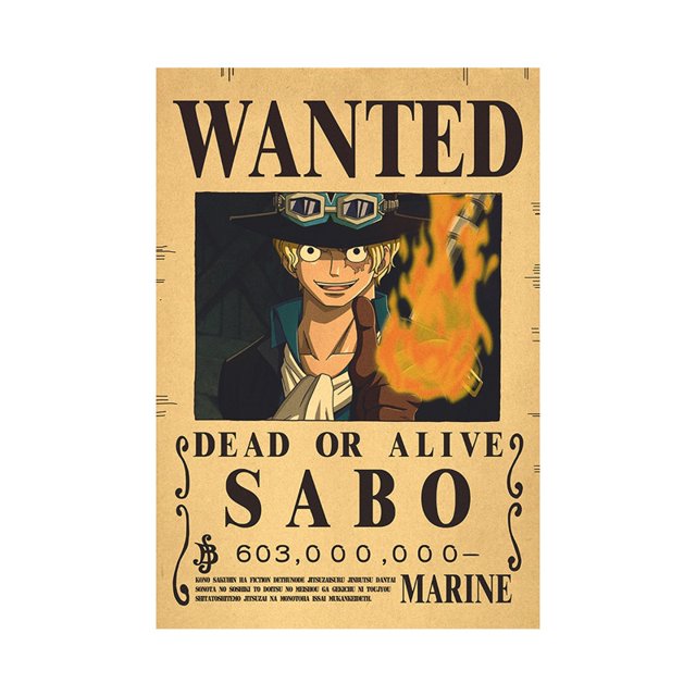 Póster one piece wanted poster luffy gear 5 nika Papel kraft vintage Dormitorio Pared Pegatinas/Decoración De Fotos