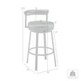 thumbnail image 2 of Armen Living Indoor Neura Swivel Counter or Bar Stool in Cloud Finish with White Faux Leather, 2 of 12