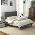 thumbnail image 4 of Costway Full Size Upholstered Platform Bed Button Tufted Headboard Mattress Foundation, 4 of 10