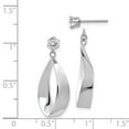 thumbnail image 3 of Primal Gold 14 Karat White Gold Cubic Zirconia Oval Dangle Stud Earring Jackets, 3 of 3
