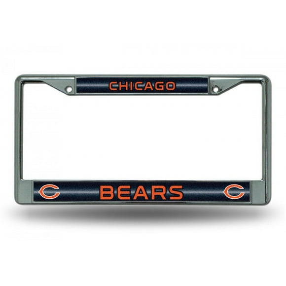 Chicago Bears Glitter Chrome License Plate Frame