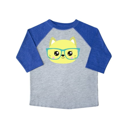 

Inktastic Hipster Cat Cat With Glasses Yellow Cat Gift Toddler Boy or Toddler Girl T-Shirt