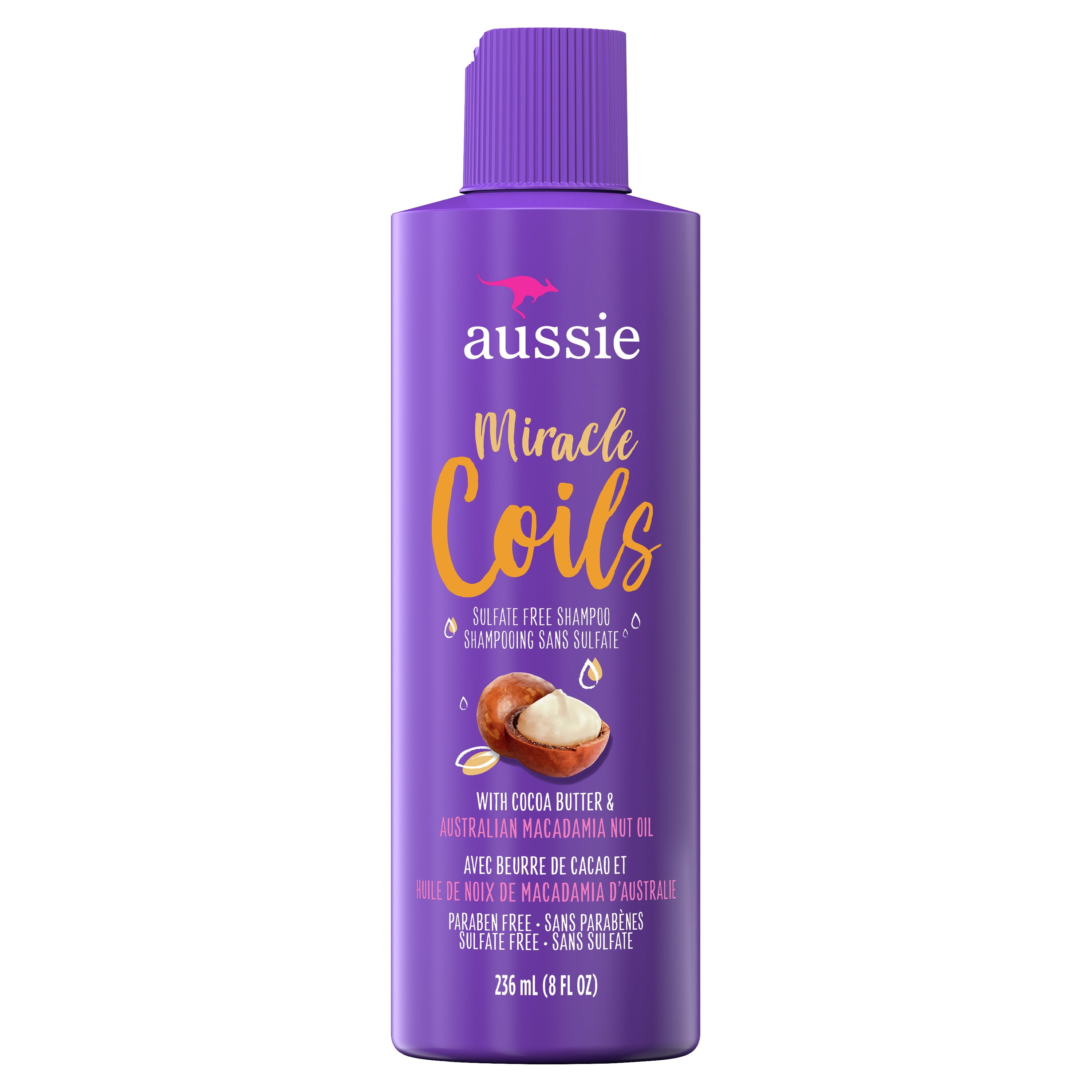 Aussie Miracle Coils Shampoo, Sulfate Free, 8 fl oz -