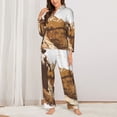 thumbnail image 2 of Balery Western Cowboy Countryside Conjunto de Pijama con Estampado para Mujer, Conjunto de Dos Piezas con Manga Larga, Ropa de Dormir Suave con Bolsillos, Pijamas Cómodos-Small, 2 of 7