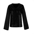 thumbnail image 2 of Njoeus Girls' Tops, Tees & Blouses, Sequin Top for Women Party Night Women's V-Neck Tunic Tops Casual Long Sleeve Pullover Blouses, 2 of 5