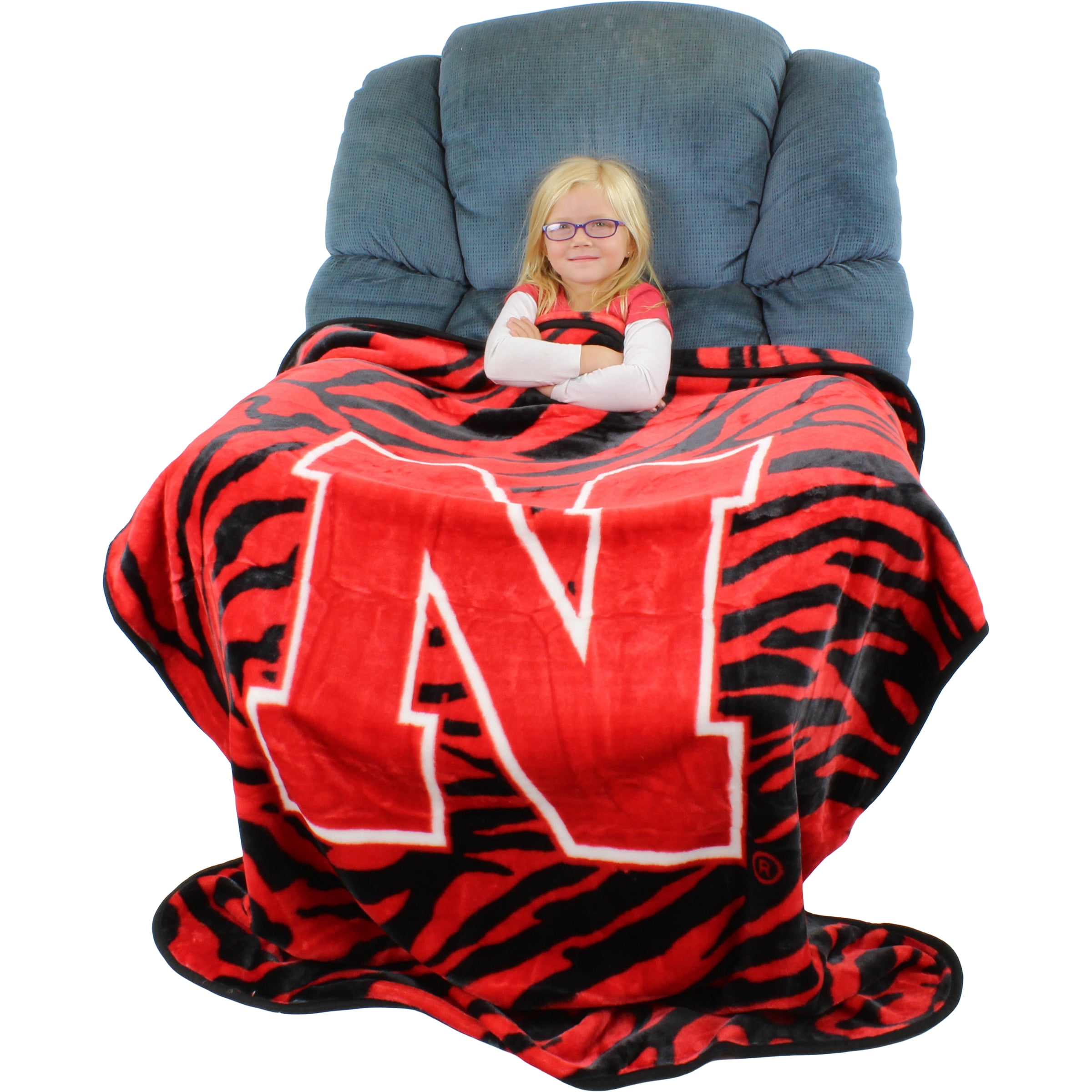 College Covers Everything Comfy Nebraska Cornhuskers Soft Raschel Throw Blanket, 60" x 50"