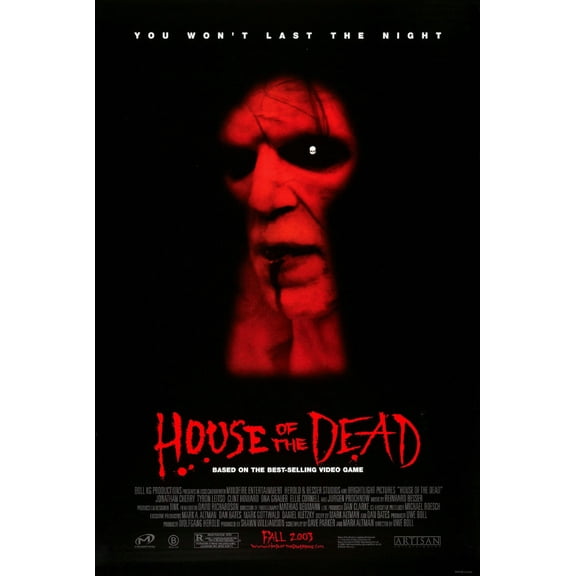 House Of The Dead Movie Poster 16in x 24in 16x24 Multi-Color Square Adults Western Graphic