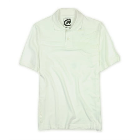 Ecko Unltd. Mens Core Rhino Embroidered Logo Rugby Polo Shirt, White, Small
