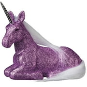 PURPLE GLITTERY LAYING UNICORN, 5" Tall, From Primitives by Kathy
