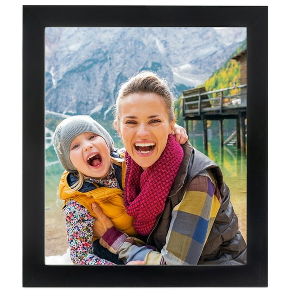 ArtToFrames 16" x 20" Noir Black - Full Wrap Picture Frame, 16x20 inch Black MDF Poster Frame (WOM-4852), 1 Pack