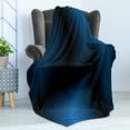 thumbnail image 4 of Navy Blue Soft Flannel Fleece Throw Blanket, Deep in the Majestic Ocean Themed Marine Colored Design Reflections Image, Cozy Plush for Indoor and Outdoor Use, 60" x 80", Dark Blue, by Ambesonne, 4 of 5