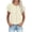 Beige, variant on Womens Daily Short Sleeve Loose Tops Fashion Ladies Summer Round Neck Solid Color Raglan Sleeved Button-front Casual Top/shirt