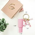 thumbnail image 2 of Mini Tumbler Keychain Accessories for Cup with Handle, Initial Letter Charm Cute Cup Chapstick Holder Key Keychains for Women Purse Backpack Handbag, 2 of 4
