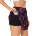 thumbnail image 3 of Lsque Snowflakes and Hearts Printed Women's Running Shorts with Liner Pockets,Elastic Quick Dry Workout Athletic Gym Yoga Shorts,Womens High Waist Shorts-Large, 3 of 9