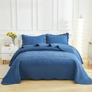 MarCielo 3-Piece Cotton Oversized Bedspread Set Coverlet Set