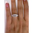 thumbnail image 5 of HeartsAndYou 4ct Cushion Cut Moissanite Engagement Ring for Women 18k White Gold over Silver Trillion Accents, 5 of 5