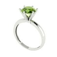 thumbnail image 2 of Clara Pucci 14K White Gold Solid Gold Peridot Solitaire Anniversary Ring for Women - 2 cttw Round Cut, 2 of 8