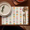 thumbnail image 5 of Pioneer Flower Floral Print Pattern Summer Placemats Table Placemats Set Of 4-Linen Kitchen Washable Placemats Table Mats 12x18 Inch Non-Slip Heat Resistant, 5 of 5