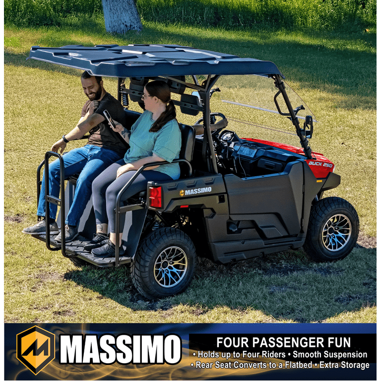 Massimo Buck 250X Side by Side 2WD 177cc EFI 12hp, Gas Golf Cart