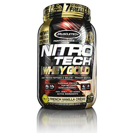 UPC 631656710472 product image for MuscleTech Nitro Tech 100% Whey Gold Muscle Building Powder, French Vanilla, 2.5 | upcitemdb.com