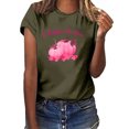 thumbnail image 2 of En Octobre Nous Portons des Hauts Roses pour Femmes Col Rond Manches Courtes Blouse Décontractée Imprimée Sensibilisation au Cancer du Sein, 2 of 5