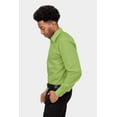 thumbnail image 3 of G-Style USA Men's Regular Fit Long Sleeve Solid Color Dress Shirts - Apple Green - 2X - 18-18.5 - 34-35, 3 of 7