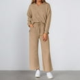 thumbnail image 2 of Women's Sweatsuits 2 Piece Solid Color Long Sleeve V-Neck Pullover and Sweatpants Casual Fall Comfy Fashion Tracksuit Sets, 2 of 4