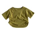 thumbnail image 2 of UACY Boys Oversized Short Sleeve T-Shirts Cotton Crew Neck Casual Tops Comfy Basic Summer Loose Fit Plain Shirts Tees (Light Green, 18-24 Months), 2 of 9