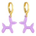 thumbnail image 1 of Cute Small Balloon Dog Drop Earring Dainty Enamel Cartoon--Purple|Model code5660 Purple, 1 of 4