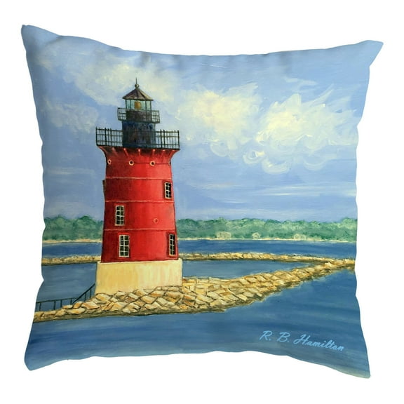 Betsydrake NC1179 Breakwater Lighthouse Noncorded Pillow - Large
