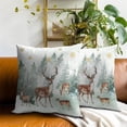 thumbnail image 5 of Winter Reindeer Throw Pillow Covers 20 x 20 Inch Xmas Wildlife Forest Snowflake Outdoor Decoration Cushion Case for Holiday Sofa Living Room,Set of 2, 5 of 5