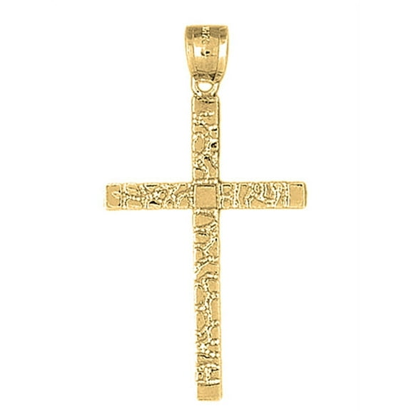 10K Yellow Gold Cross Pendant - 45 mm