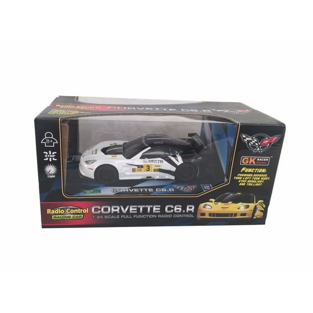 Chevrolet Corvette C6R R/C Radio Remote Control Car 124 Scale (White/Black)