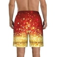 thumbnail image 3 of Bixox Men's Red Gold Glitter printing Casual Classic Fit Short Summer Beach Shorts, 3 of 6