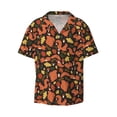 thumbnail image 4 of Uemuo Forest Squirrel Pattern Cotton Linen Short Sleeve Shirts,Casual Lightweight Button Down Shirts,Vacation Beach Summer Tops-Medium, 4 of 7
