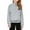 Gray, variant on BRGZLK Kids Fleece Sweatshirts Girls Half Zip High Neck Pullover Tops Long Sleeve Thumb Hole Crop Tops with Pocket Hot Pink 9-10 Years