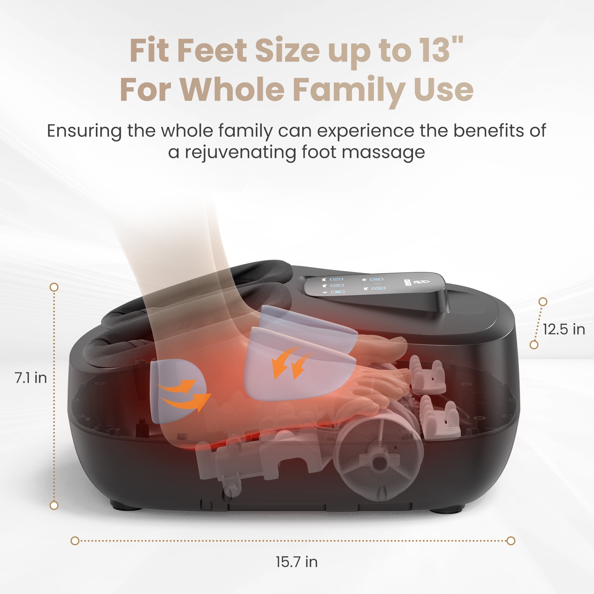 Comfier Foot Massager Machine with Heat, Shiatsu Foot Massager for Blood Circulation up to size 13, Gifts