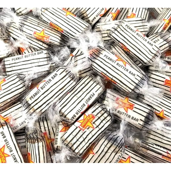 Atkinson's Peanut Butter Bar Hard Candy, Individually Wrapped, Bulk Pack 2 Pounds (about 140 count)