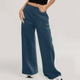 thumbnail image 2 of Timegard Womens Wide Leg Sweatpants Elastic Waist Color Block Casual Loose Workout Trousers Fall Winter, 2 of 7