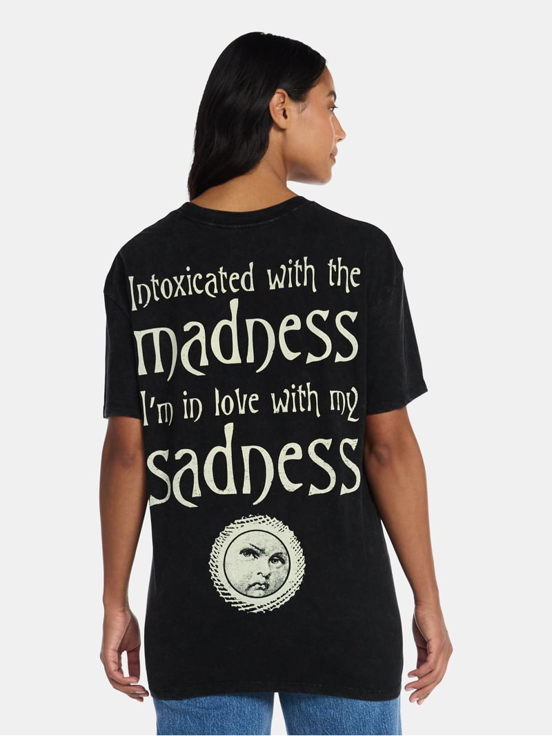 Smashing Pumpkins Women's Front Back Graphic Band Tee with Short