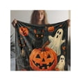 thumbnail image 3 of Halloween Decor Blanket: Soft, Primitive, Retro & Cute Design, All-Season Lightweight Warm Throw for Sofa, Bed, Camping, Travel, Gift, 3 of 11