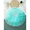 thumbnail image 5 of Zaldita Kids Girls Shiny Sequins Ballet Tutu Dress Leotard Gymnastics Outfits Stage Performance Dance Costume Green 4, 5 of 7