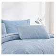 thumbnail image 3 of Liam Cool Gray Queen Size Bed in a Bag Comforter Set - 7 Pieces Coin Pattern Lightweight Comforter with Bed Sheets, Pillowcases & Shams Bedding Set for All Seasons, 3 of 9